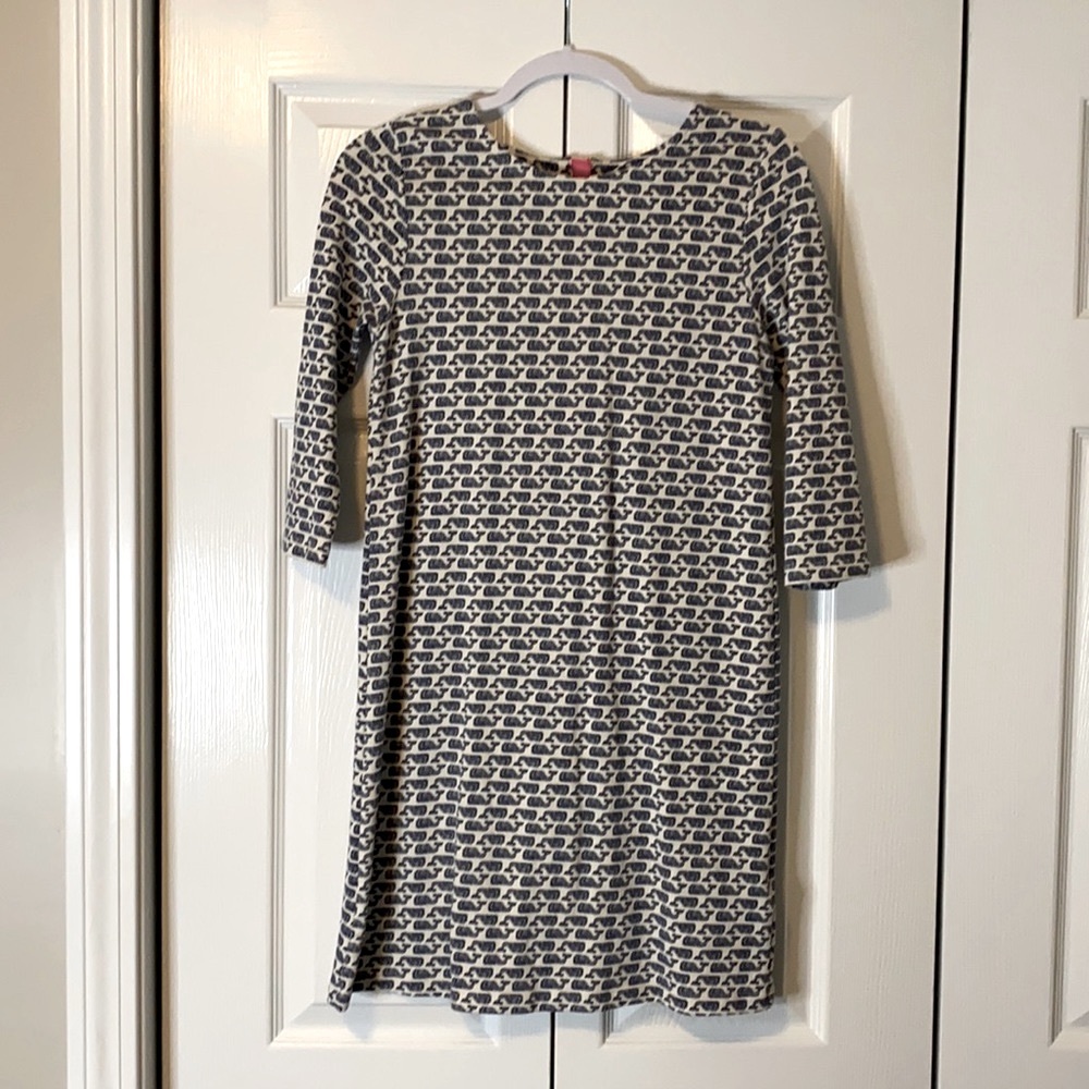 Like NEW Vineyard Vines White & Navy Whale Shift Dress (Large 14)